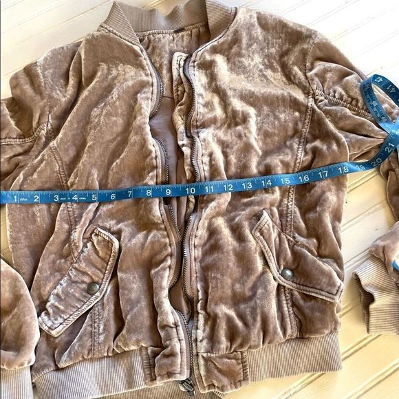 Free People Crushed Velvet Bomber Jacket - Picture 10 of 12